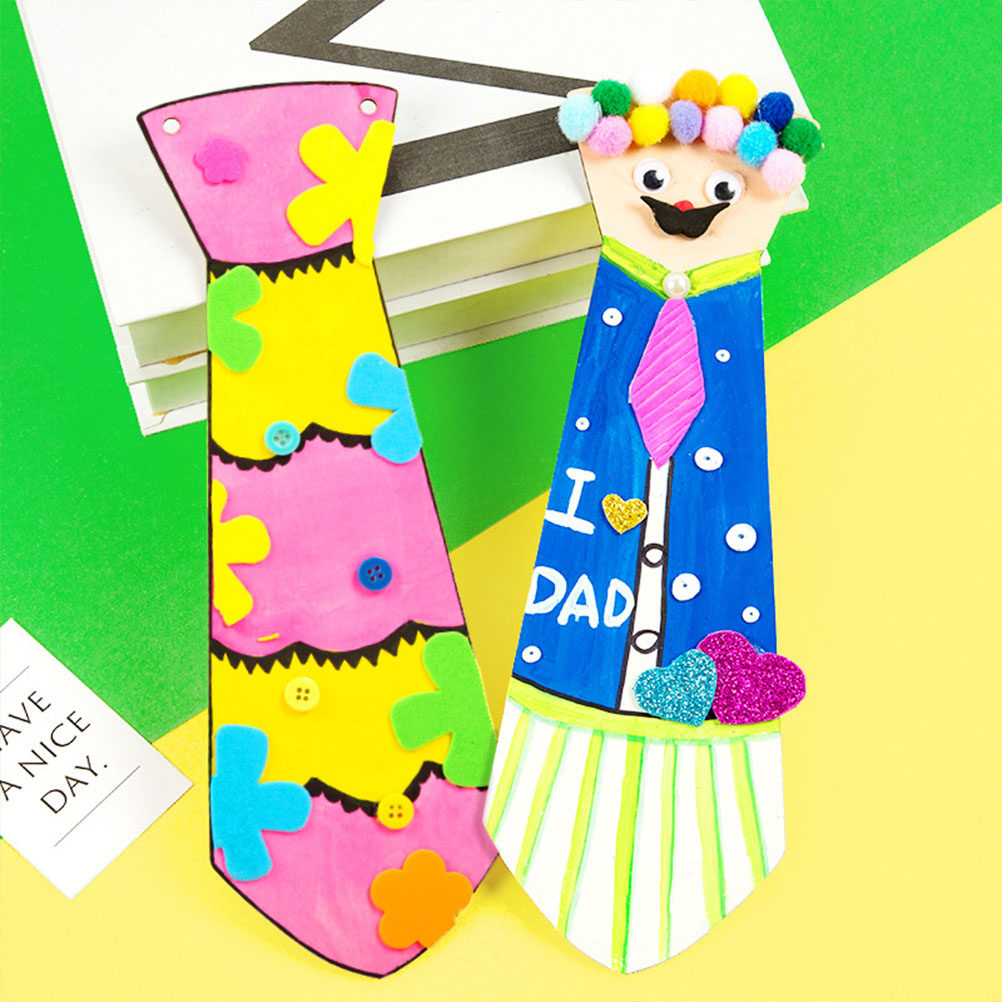 Art And Craft For Father'S Day - เนคไทไม้ 5 ชิ้น สำหรับงานฝีมือวันพ่อ งานเพ้นท์มือลายกราฟฟิตี้ DIY