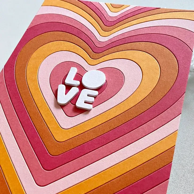 Stencil Cutting Plotter - แม่พิมพ์ตัดโลหะรูปทรงสี่เหลี่ยมผืนผ้าลายหัวใจสำหรับงานคราฟต์ ตัดกระดาษ สมุดภาพ และงานประดิษฐ์อื่นๆ