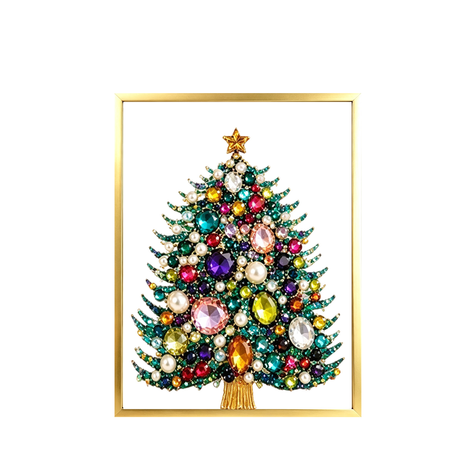 Art And Craft Xmas Tree - ชุดงานฝีมือเพชร DIY สำหรับคริสต์มาส สำหรับผู้ใหญ่และเด็ก ภาพศิลปะคริสตัลเพชร ซานตา
