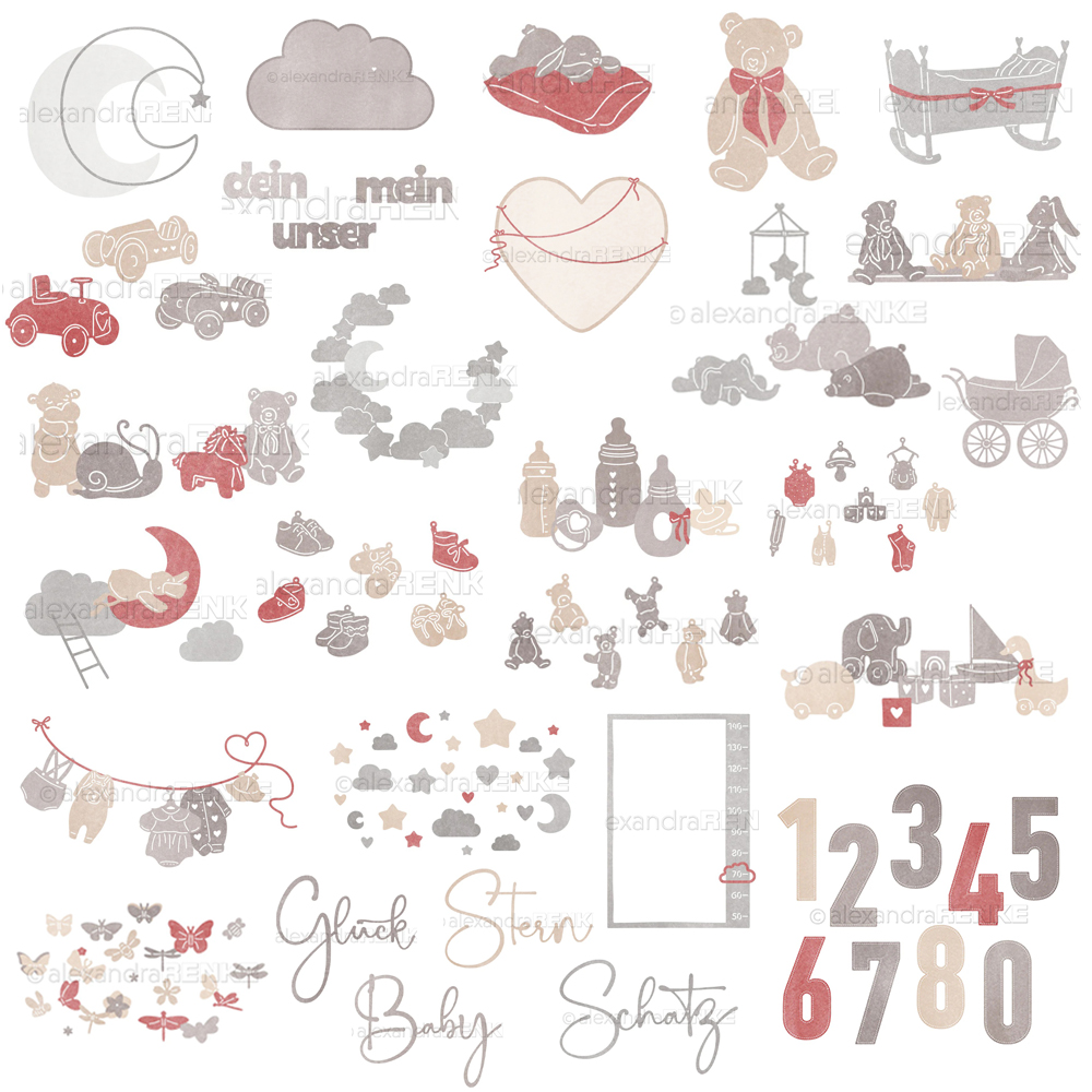 Stencil Cutting Plotter - แม่พิมพ์ตัดโลหะ Piggy Craft ชุดตกแต่งสำหรับเด็ก ชุดงานฝีมือกระดาษสแครปบุ๊ค ใบมีดตัด