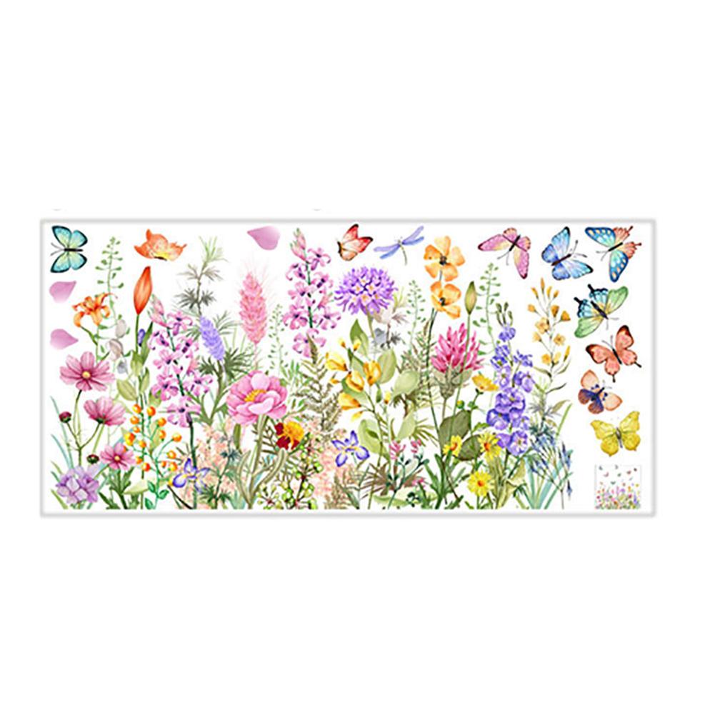 Art Craft Butterfly - สติกเกอร์ติดผนังรูปดอกไม้สีสันสดใสสองด้าน สติกเกอร์ติดกระจกหน้าต่างแบบไฟฟ้าสถิต มองเห็นได้ ตกแต่งผนัง