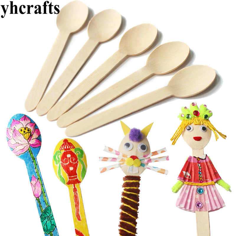 Art Craft Kindergarten - 20 ชิ้น/ล็อต.ช้อนไม้ศิลปะและหัตถกรรมการเรียนรู้ของเล่นเพื่อการศึกษาอนุบาลหัตถกรรมวัสดุวาดชุดของเล่นหัตถกรรมของเล่น OEM