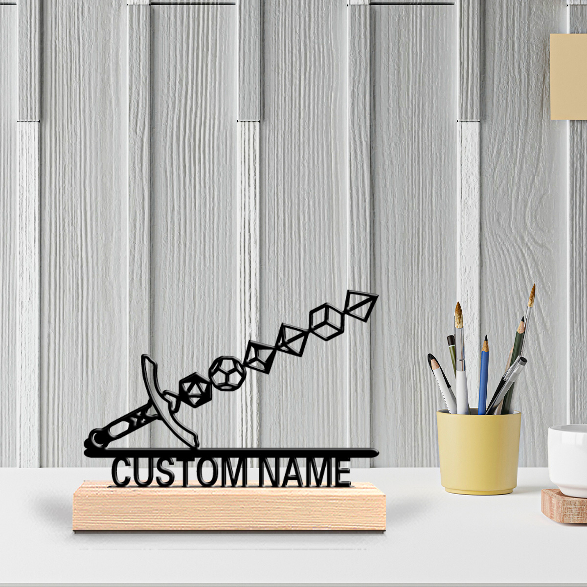 Art Craft Home - รูปปั้นดาบนามธรรม 1 ชิ้น ปรับแต่งข้อความได้ งานโลหะประดับตกแต่ง งานฝีมือศิลปะ