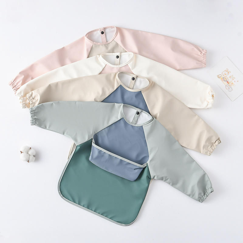เด็กทารกแขนยาว PU Bibs เด็กศิล - Art Craft Kindergarten บทวิจารณ์และราคา