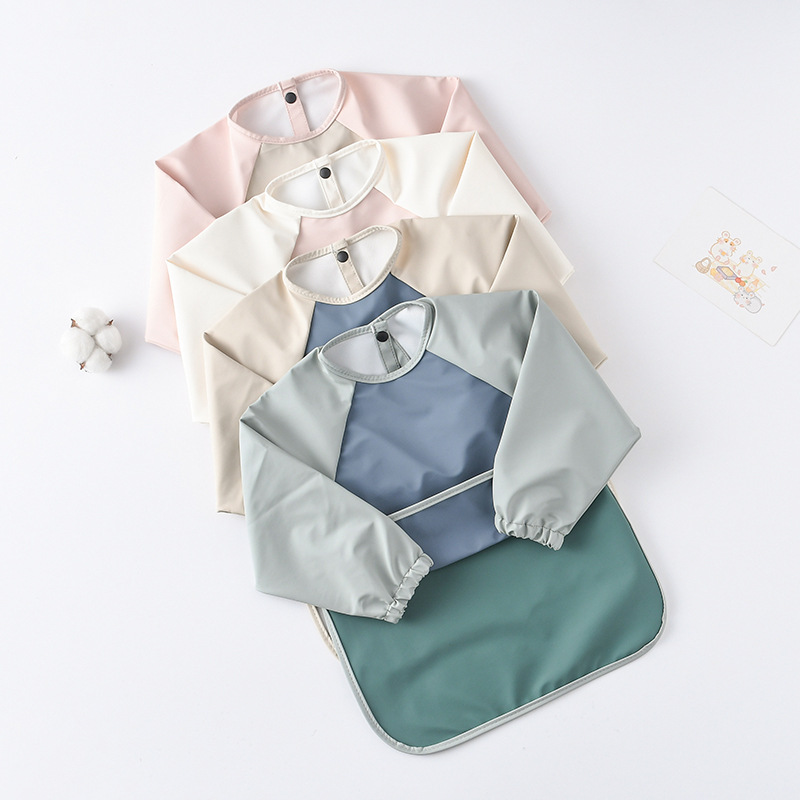เด็กทารกแขนยาว PU Bibs เด็กศิล - Art Craft Kindergarten บทวิจารณ์และราคา