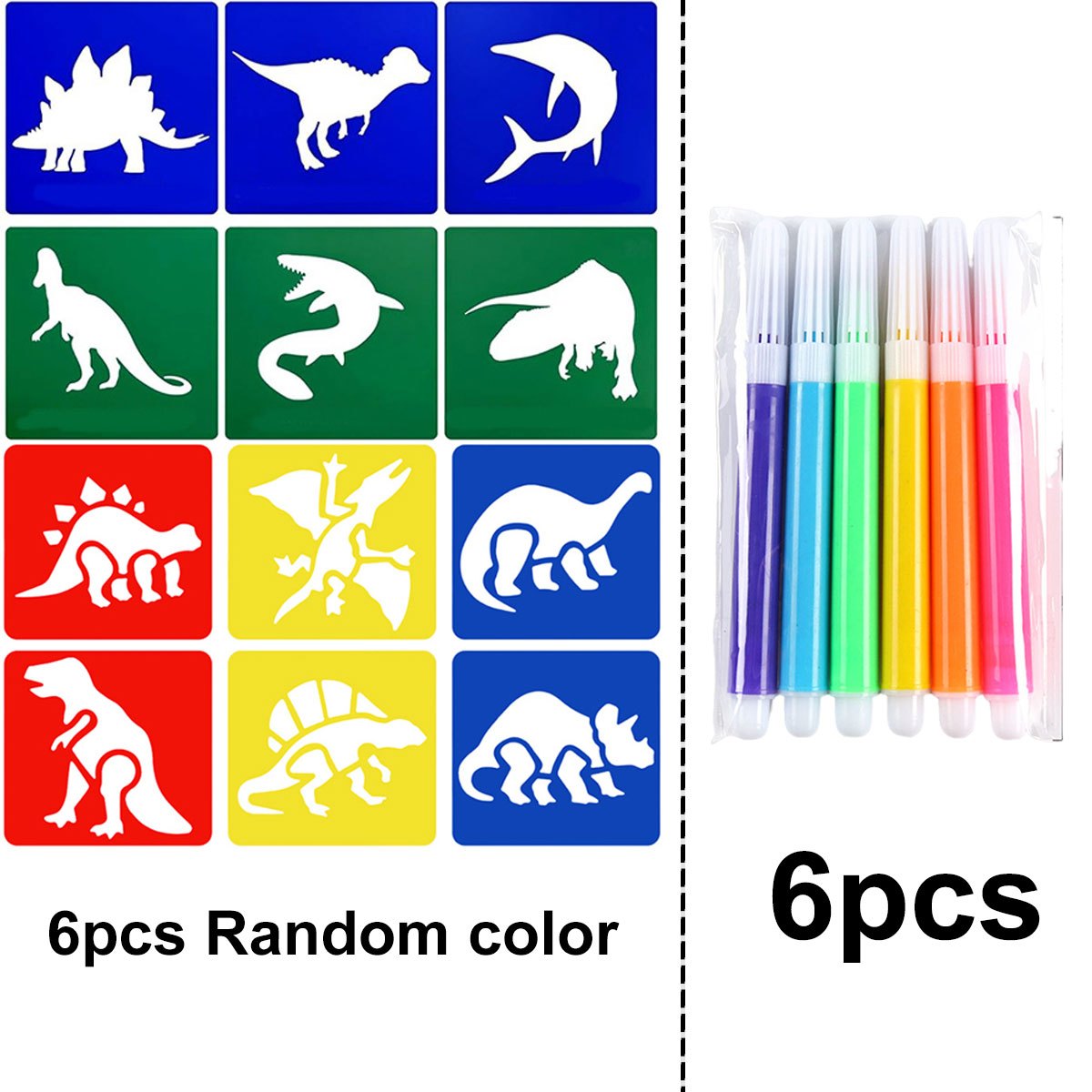 6 ชิ้น ลายฉลุวาดภาพไดโนเสาร์พร - Art Craft Dinosaurs บทวิจารณ์และราคา