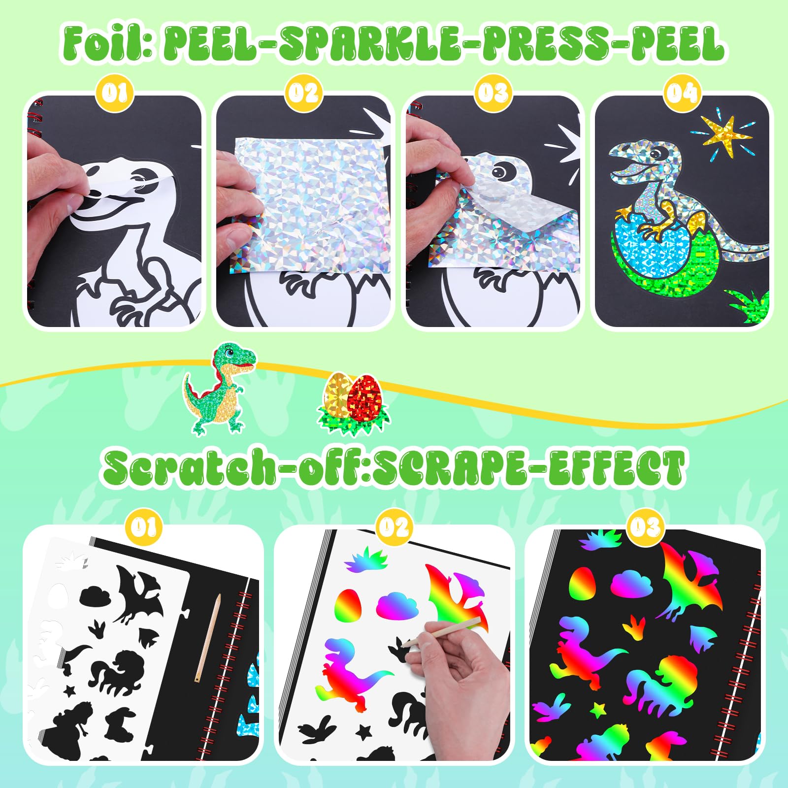 ไดโนเสาร์ Scratch Art Book สํา - Art Craft Dinosaurs บทวิจารณ์และราคา