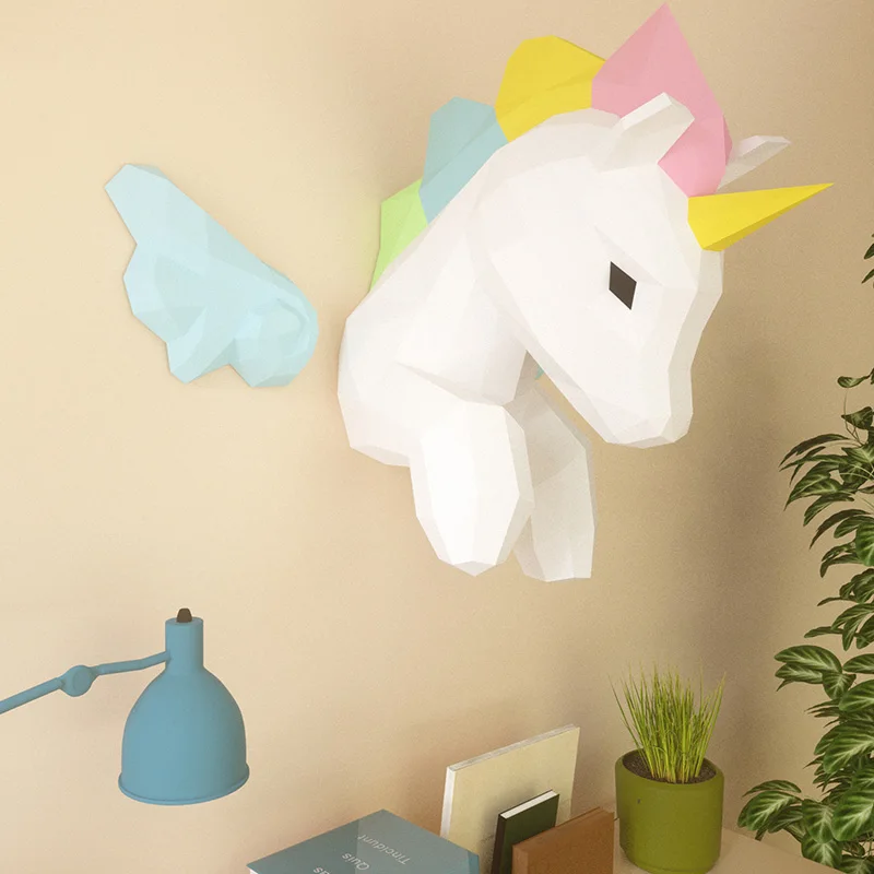 Rainbow Unicorn สัตว์ Wall Dec - Wallpaper Art And Craft บทวิจารณ์และราคา
