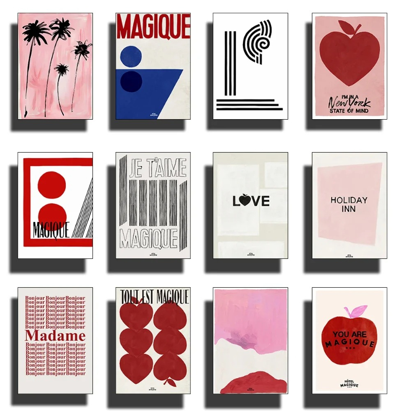 Modern Nordic Retro Art Red Lo - Art Craft Love บทวิจารณ์และราคา