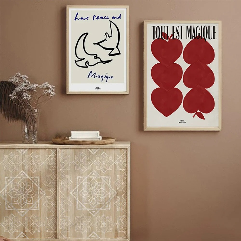 Modern Nordic Retro Art Red Lo - Art Craft Love บทวิจารณ์และราคา