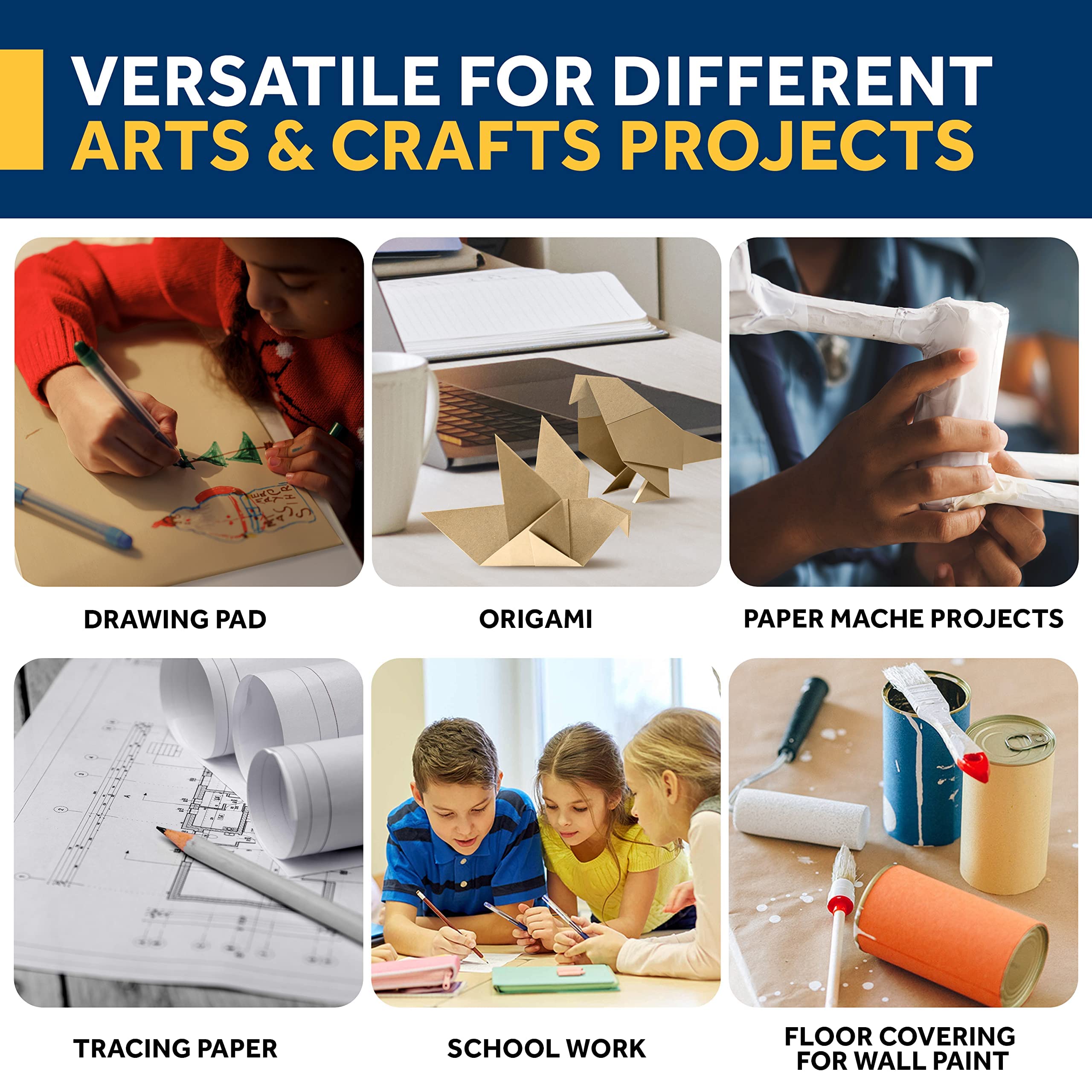 กระดาษสีน้ำตาลกระดาษคราฟท์เหมา - Art Craft Recycled Materials บทวิจารณ์และราคา