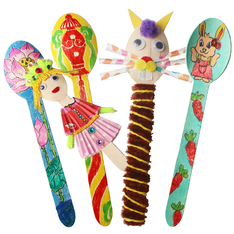 20 ชิ้น/ล็อต.ช้อนไม้ศิลปะและหั - Art Craft Kindergarten บทวิจารณ์และราคา