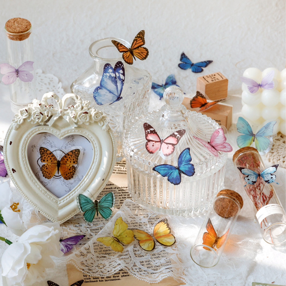 สติกเกอร์รูปผีเสื้อ40ชิ้น/ถุงไ - Art Craft Items บทวิจารณ์และราคา